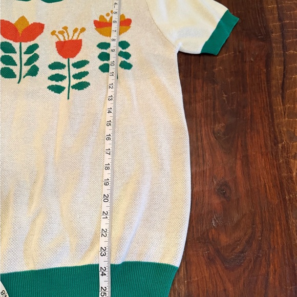✨NWT OXKnit Vintage Inspired Flower Knitted Top XL - Picture 5 of 8